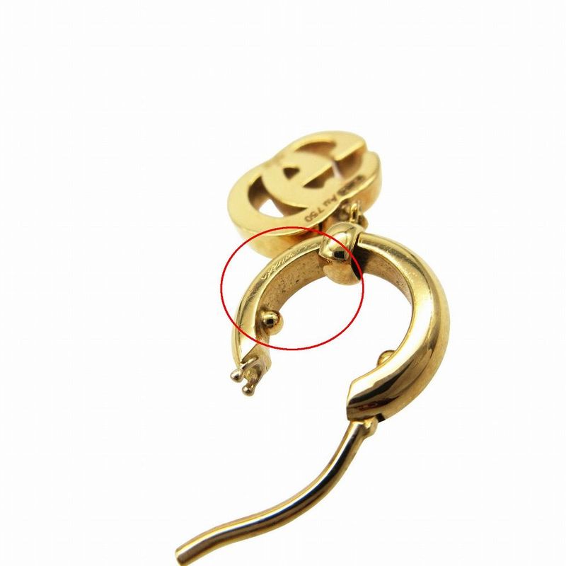 Gucci 18K Yellow Gold Earrings Double Hoop
