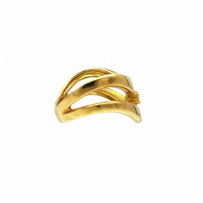 Celine Diamond 18K Yellow Gold 750 Logo Ring