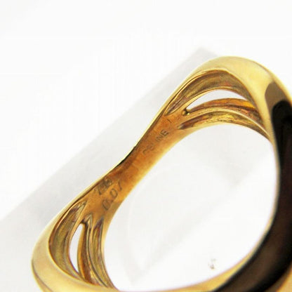 Celine Diamond 18K Yellow Gold 750 Logo Ring