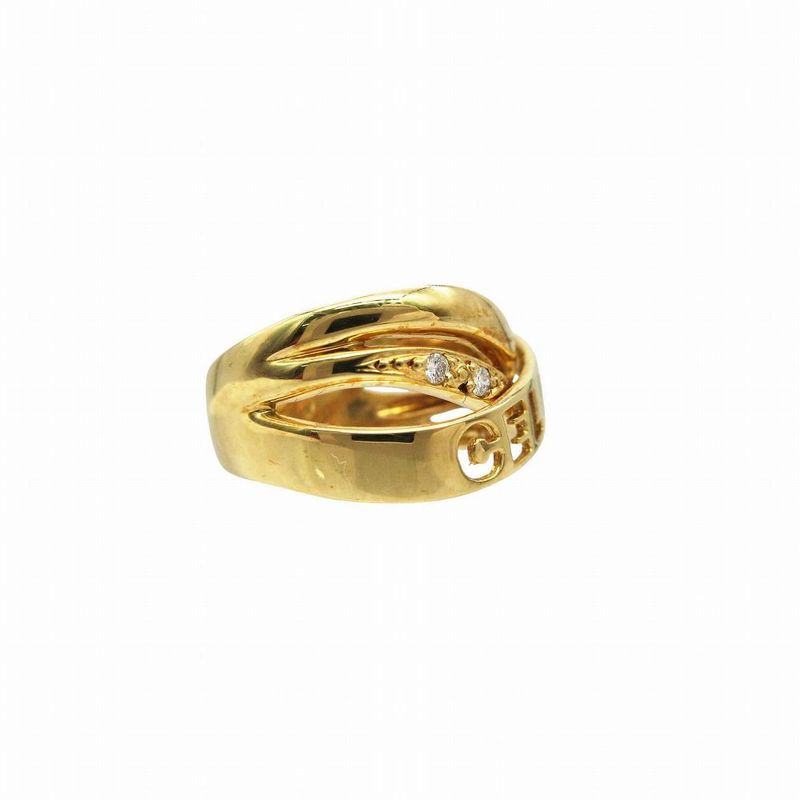 Celine Diamond 18K Yellow Gold 750 Logo Ring