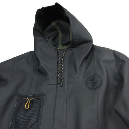Fendi Hoodie Raincoat Jacket Coding Logo Patch 56 Black