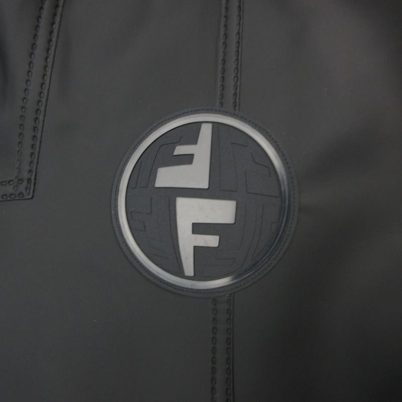 Fendi Hoodie Raincoat Jacket Coding Logo Patch 56 Black