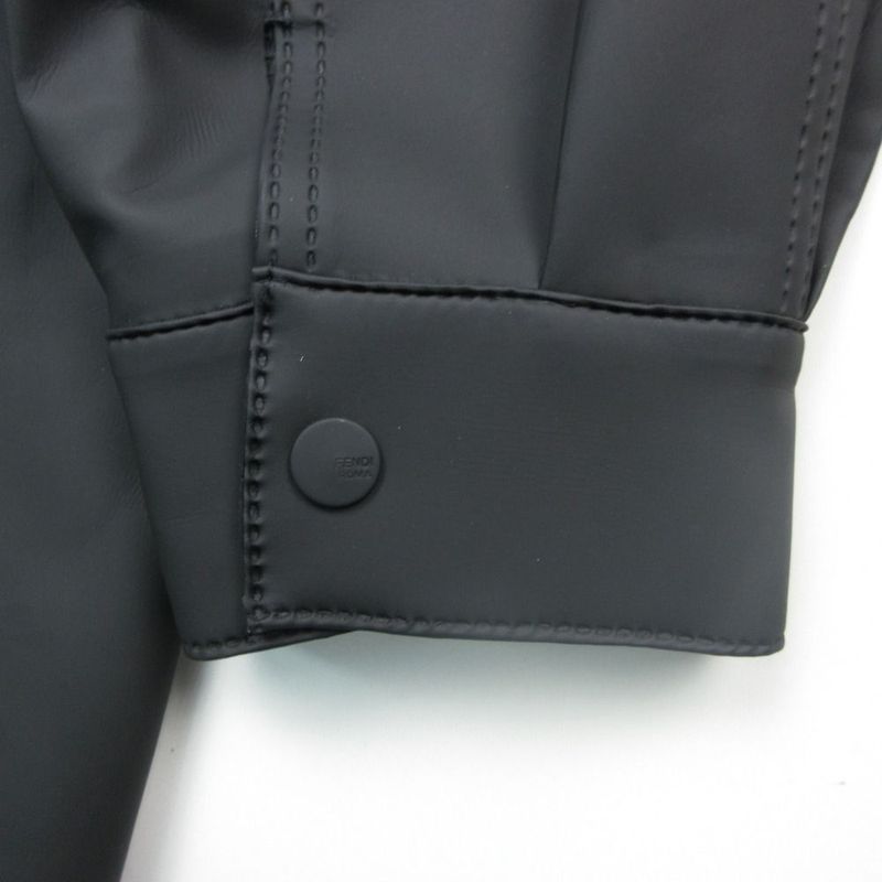 Fendi Hoodie Raincoat Jacket Coding Logo Patch 56 Black