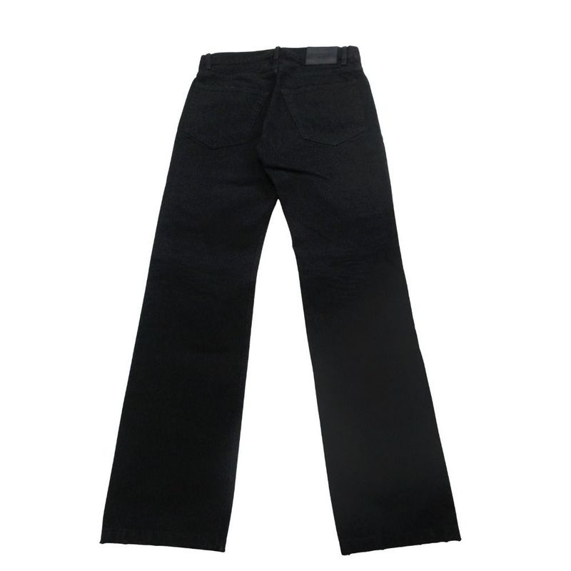 Balenciaga Black Denim Pants Distressed Button Fly Jeans 25