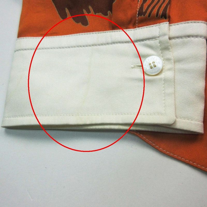 Hermes Silk Blouse Hiyo Shirt Long Sleeve Allover Pattern Top