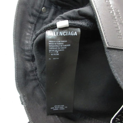 Balenciaga Black Denim Pants Distressed Button Fly Jeans 25