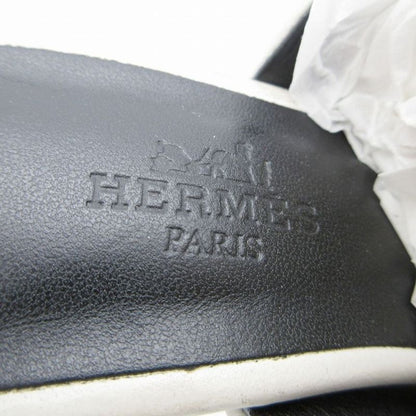 Hermes Sandals Mule Glossy 60 Chaine D'ancre Motif Leather Shoes 35.5