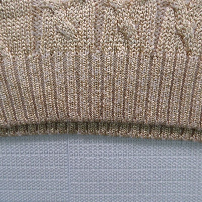 Versace Vintage Istante Lame Slit Short Length Cable Knit Long Sleeve