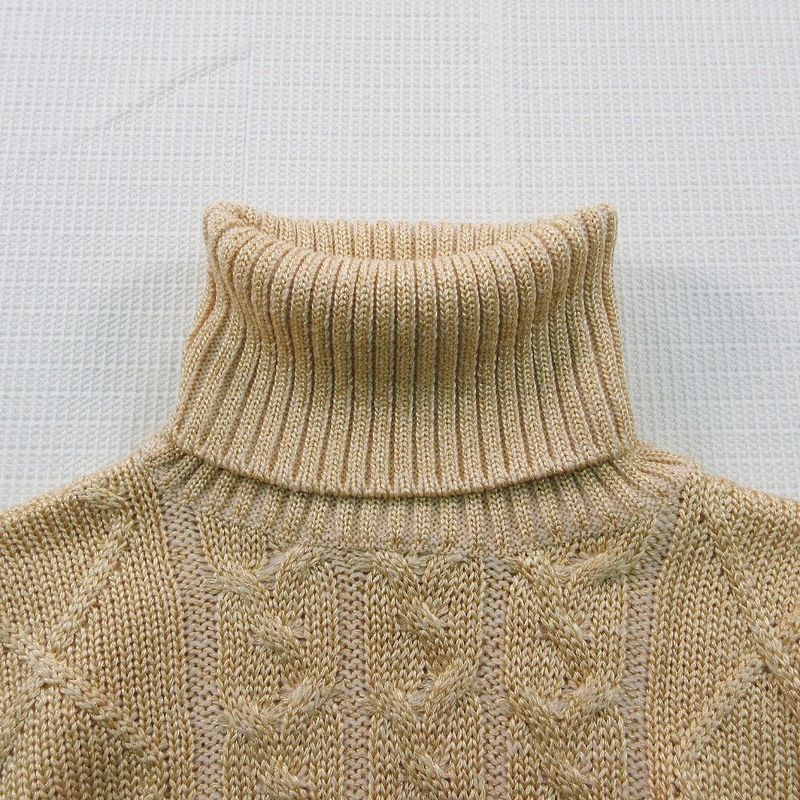 Versace Vintage Istante Lame Slit Short Length Cable Knit Long Sleeve