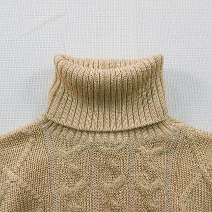 Versace Vintage Istante Lame Slit Short Length Cable Knit Long Sleeve