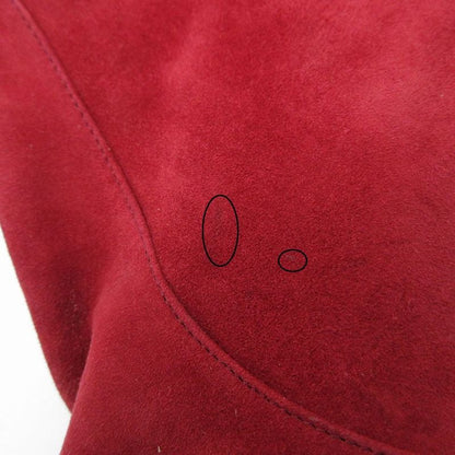 Hermes Suede Long Boots Shoes Side Zip Wine Red 35.5