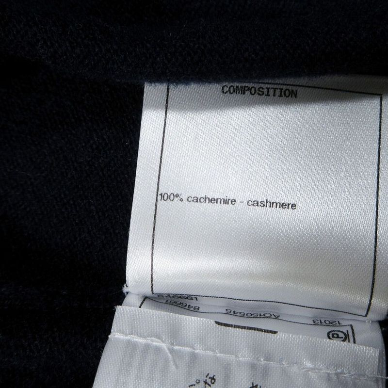 Chanel No5 Cashmere Cardigan Long Sleeve Bicolor Navy Pink 40