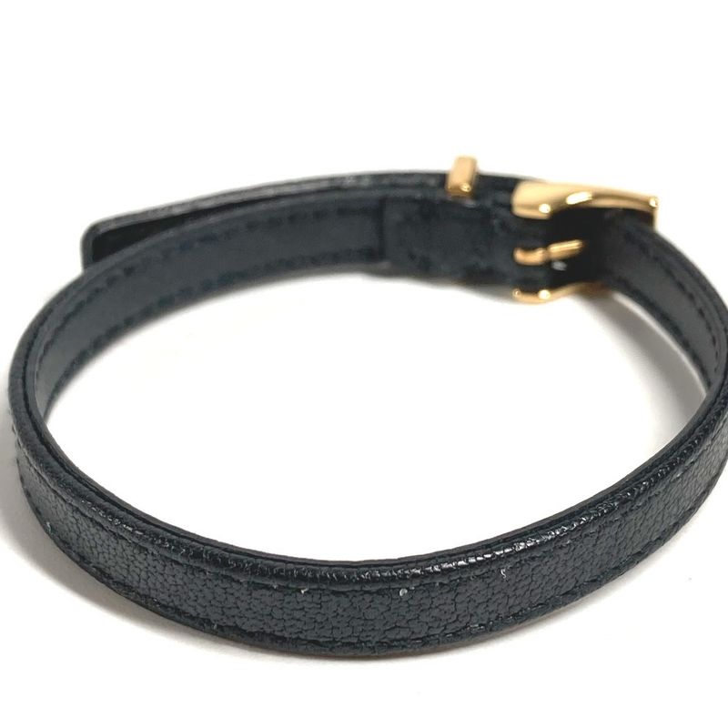 Gucci Bracelet GG Logo Leather Black