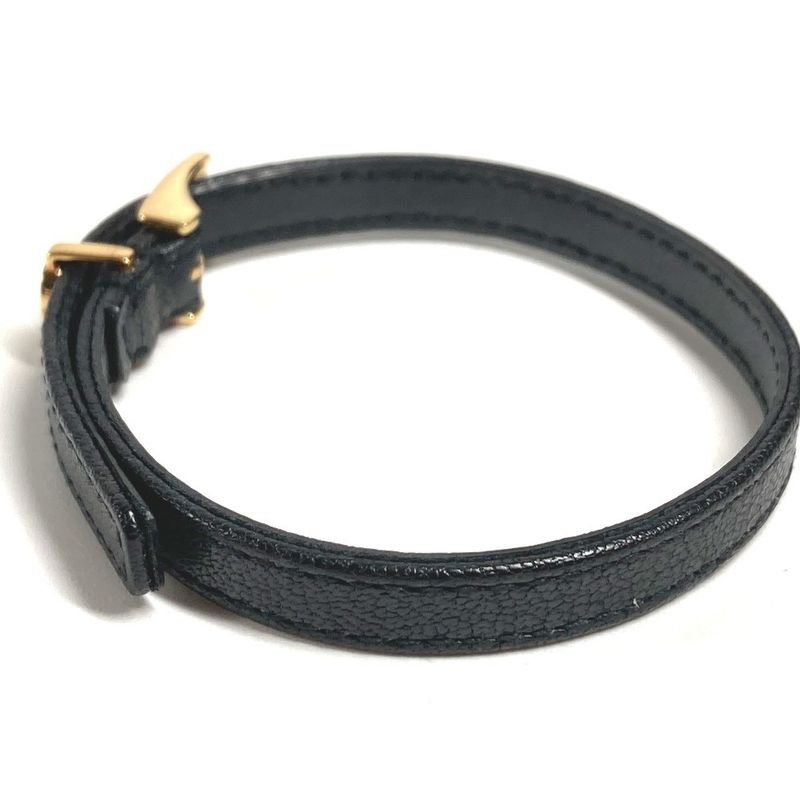 Gucci Bracelet GG Logo Leather Black