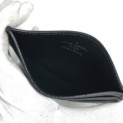 Louis Vuitton Card Case Holder Double Taiga Leather Black