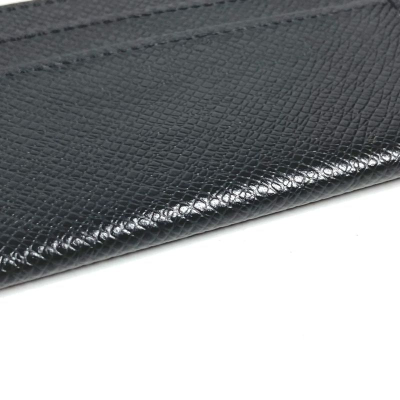Louis Vuitton Card Case Holder Double Taiga Leather Black