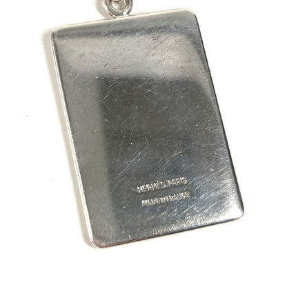 Hermes Key Holder Logo Enamel Metal Silver