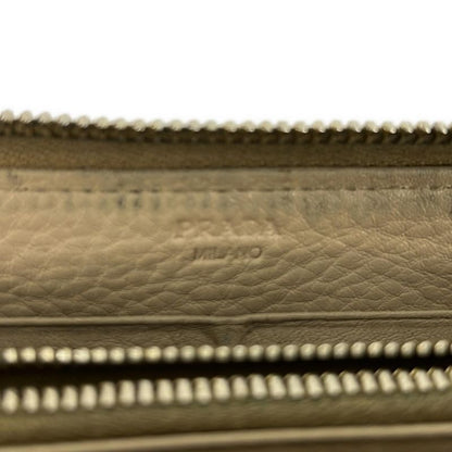 Prada Wallet Ivory Zip Around Leather