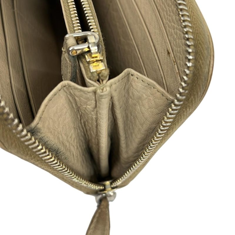 Prada Wallet Ivory Zip Around Leather