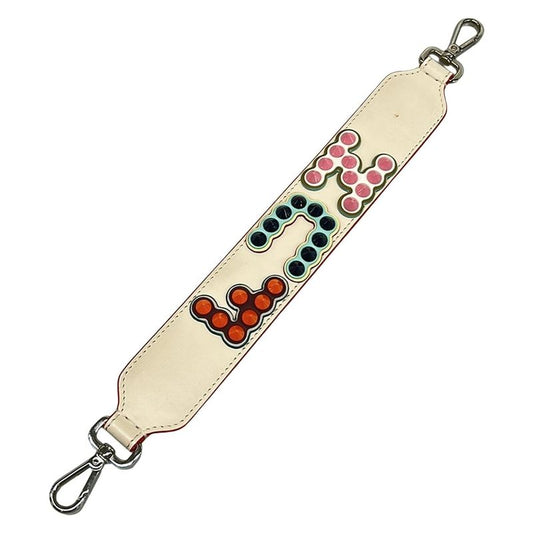 Fendi Shoulder Strap Mini Ivory Silver Multi Studs Leather