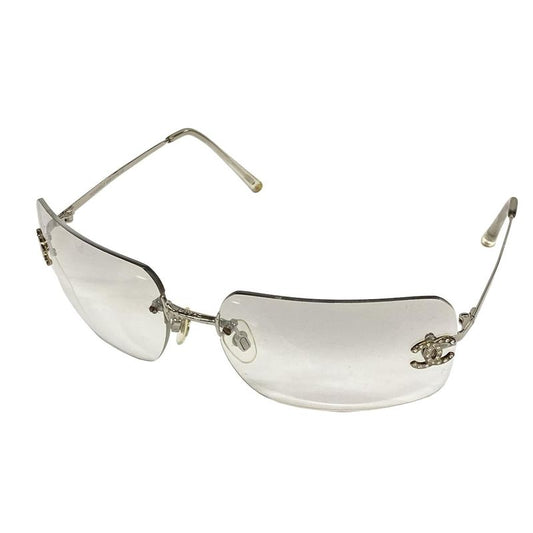 Chanel Sunglasses Light Gray Silver CC Logo