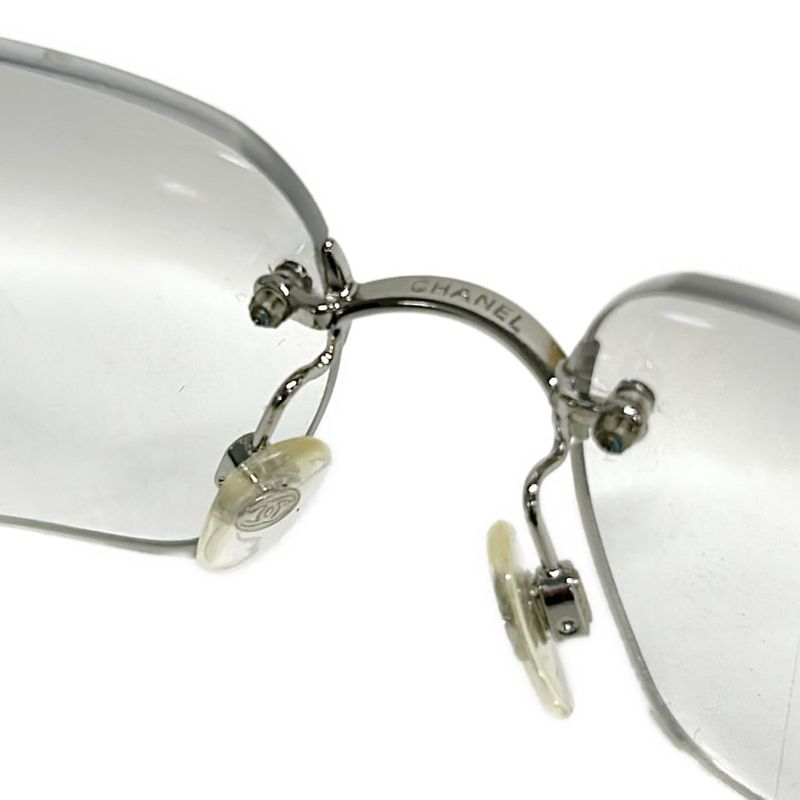 Chanel Sunglasses Light Gray Silver CC Logo