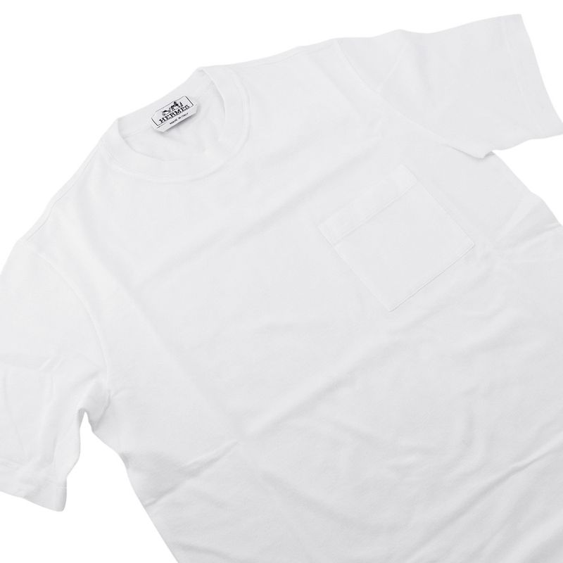 Hermes Short Sleeve T-Shirt Embroidery Cotton Pique S Top