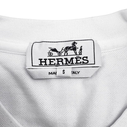 Hermes Short Sleeve T-Shirt Embroidery Cotton Pique S Top