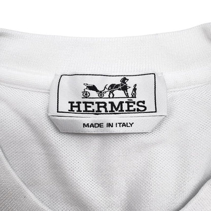 Hermes Short Sleeve T-Shirt Embroidery Cotton Pique S Top