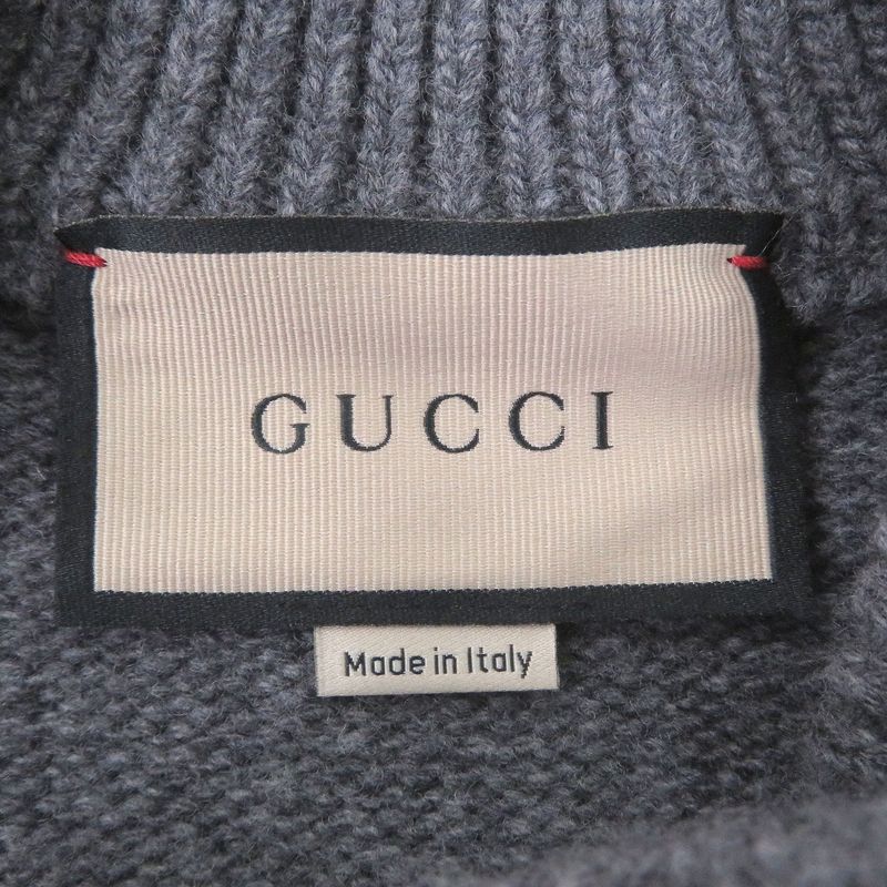 Gucci Wool Jumbo GG Logo All Over Pattern Long Sleeve Knit Cardigan