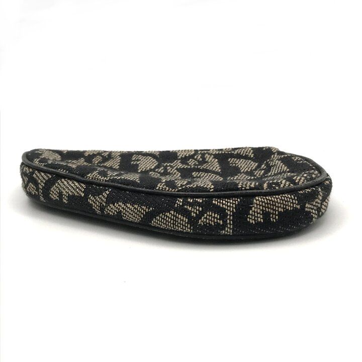 Dior Trotter Saddle Canvas Pouch Coin Case Purse Black