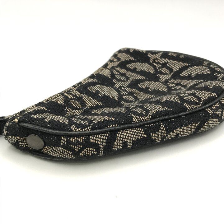 Dior Trotter Saddle Canvas Pouch Coin Case Purse Black