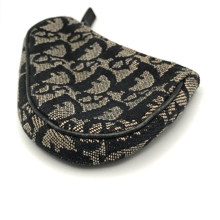 Dior Trotter Saddle Canvas Pouch Coin Case Purse Black