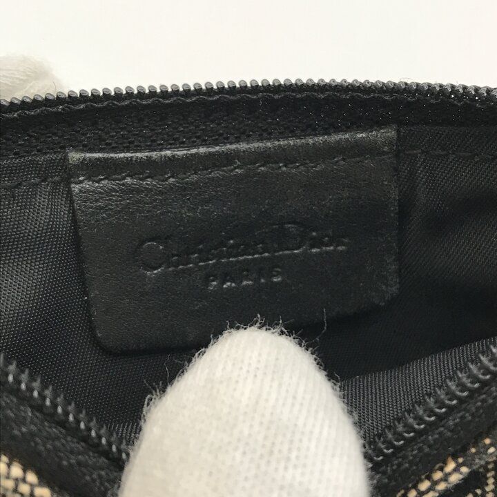 Dior Trotter Saddle Canvas Pouch Coin Case Purse Black