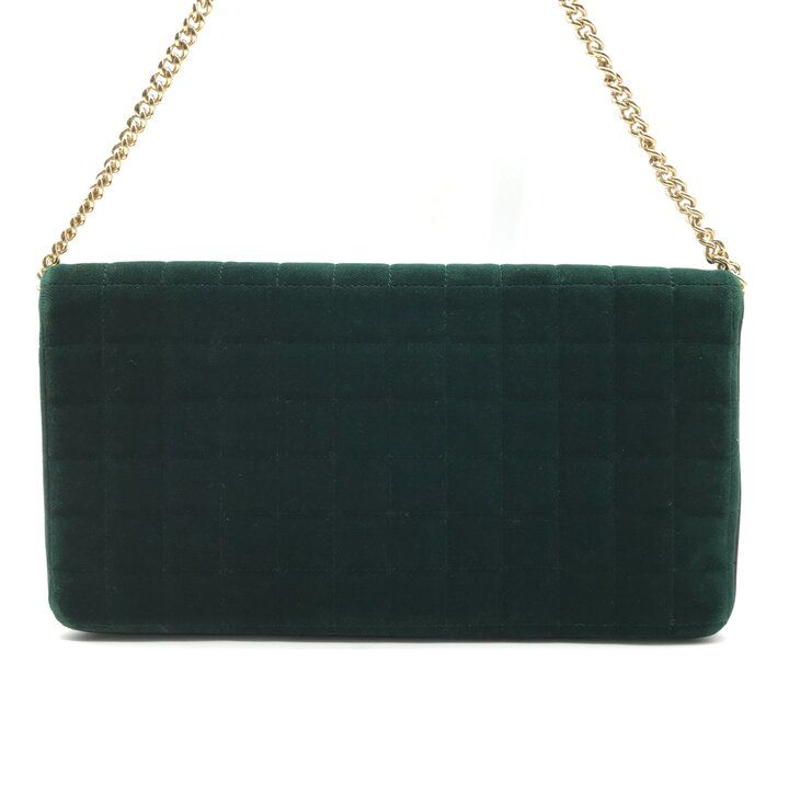 Dolce & Gabbana Velvet Quilted Chain Shoulder Bag Green