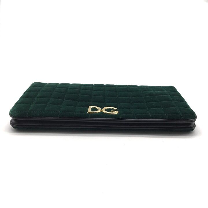Dolce & Gabbana Velvet Quilted Chain Shoulder Bag Green