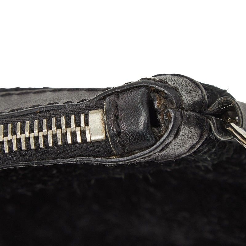 Balenciaga Classic Clip M Clutch Black Suede Leather