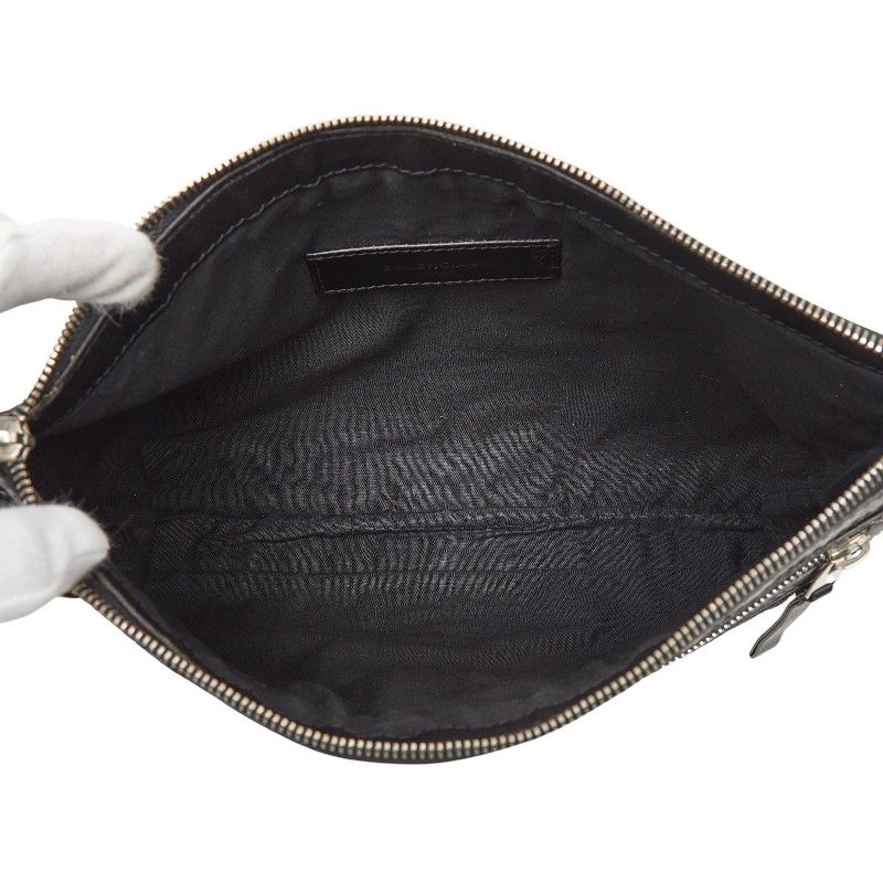 Balenciaga Classic Clip M Clutch Black Suede Leather