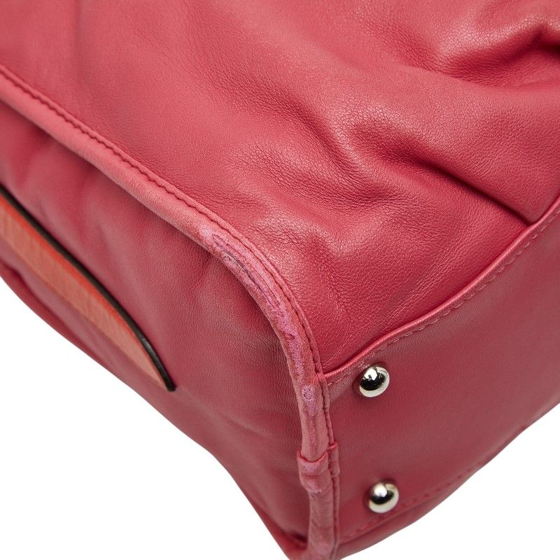 Loewe Anagram Tassel Shoulder Bag 2-Way Pink Red Leather