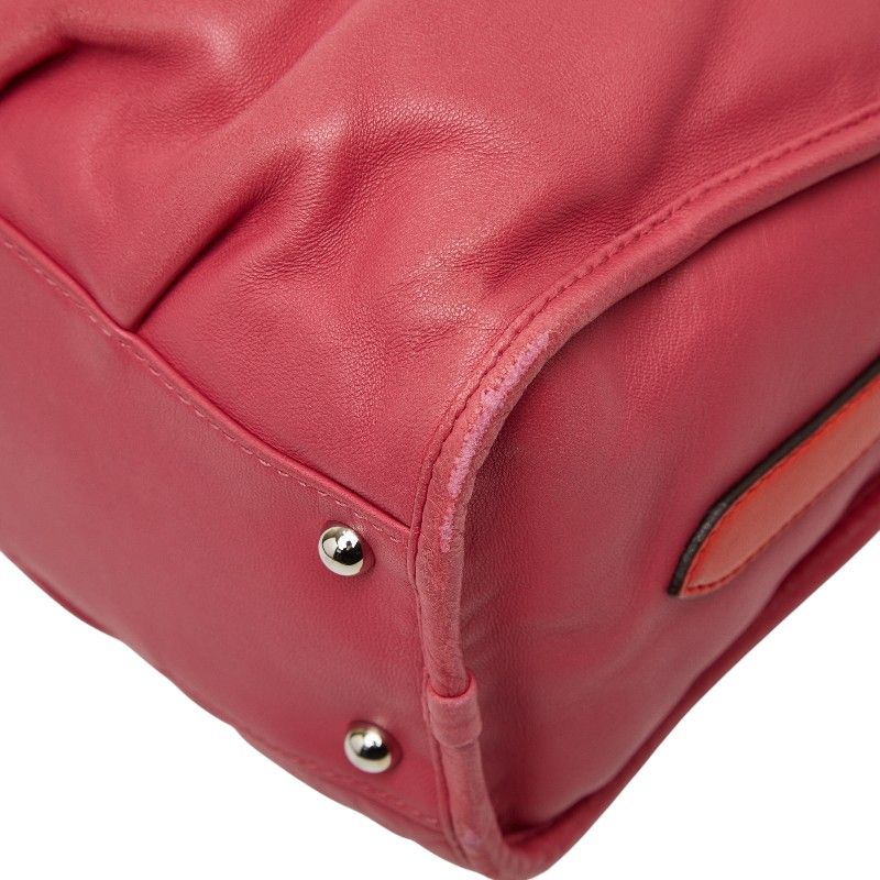 Loewe Anagram Tassel Shoulder Bag 2-Way Pink Red Leather