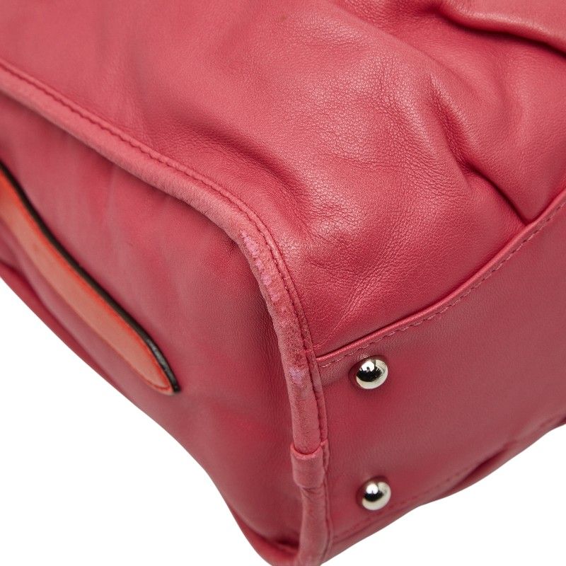 Loewe Anagram Tassel Shoulder Bag 2-Way Pink Red Leather