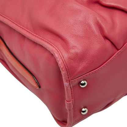 Loewe Anagram Tassel Shoulder Bag 2-Way Pink Red Leather