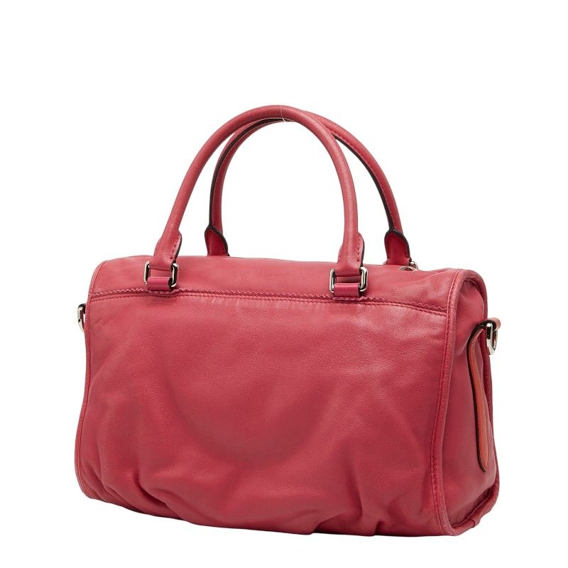 Loewe Anagram Tassel Shoulder Bag 2-Way Pink Red Leather