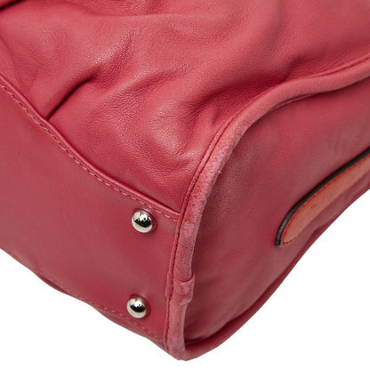 Loewe Anagram Tassel Shoulder Bag 2-Way Pink Red Leather