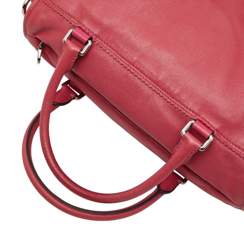 Loewe Anagram Tassel Shoulder Bag 2-Way Pink Red Leather
