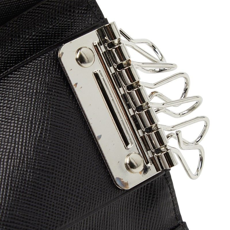 Prada 6 Key Case Black Nylon Key Holder