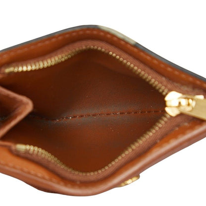 Celine Triomphe Compact Wallet Bifold Brown Black Leather