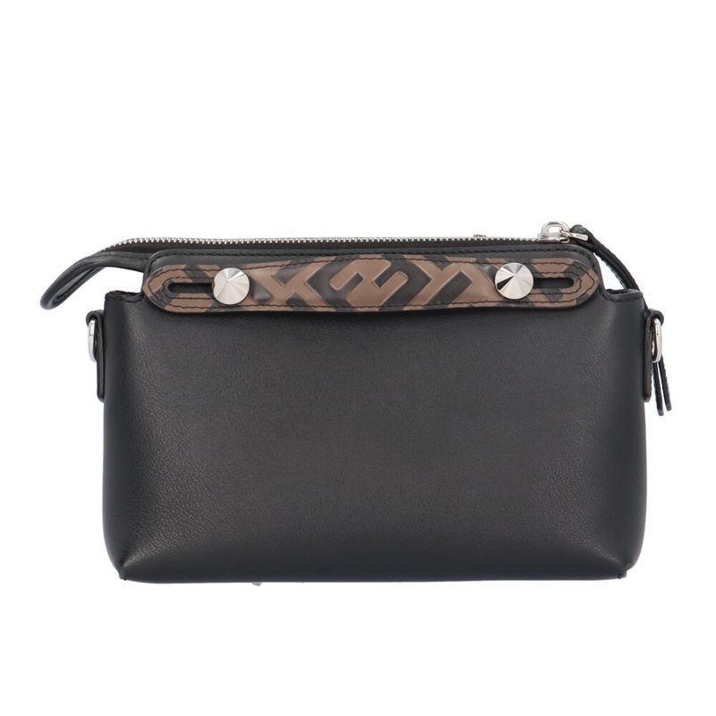 Fendi by the Way Mini Shoulder Bag Leather Black Brown
