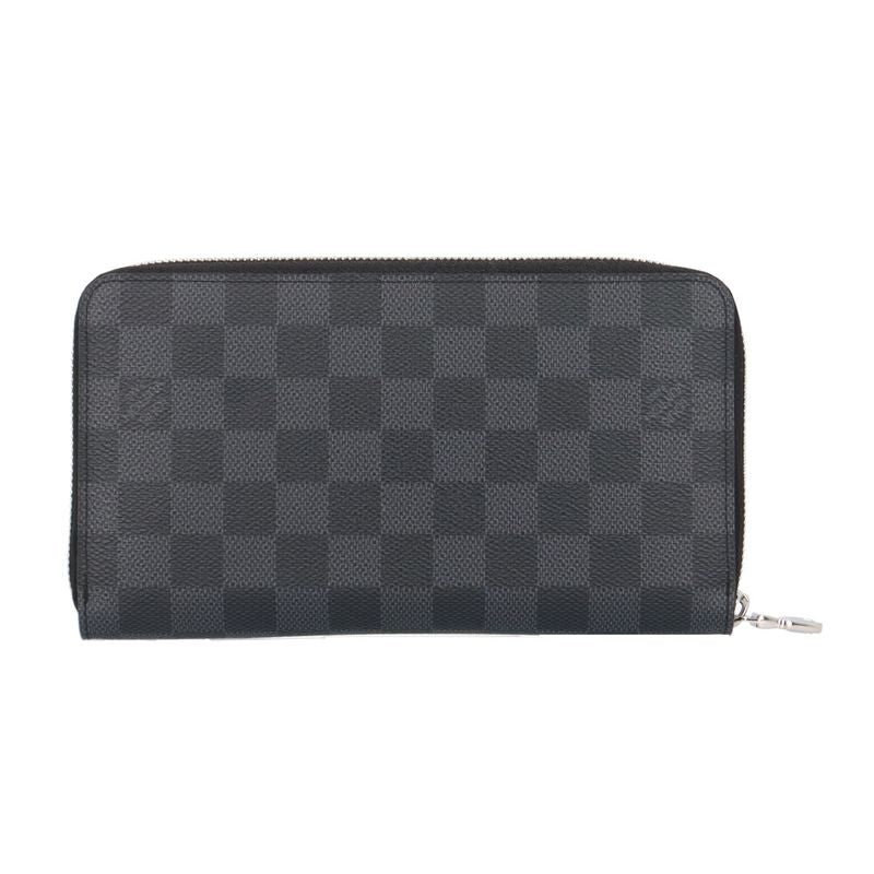 Louis Vuitton Zippy Organizer NM Damier Graphite Wallet Black Gray