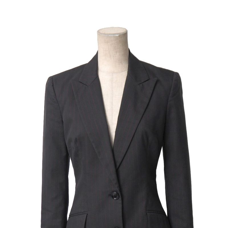 Dolce & Gabbana Tailored Jacket 24 38 Striped Blue Leather Dark Gray X Red Stripe